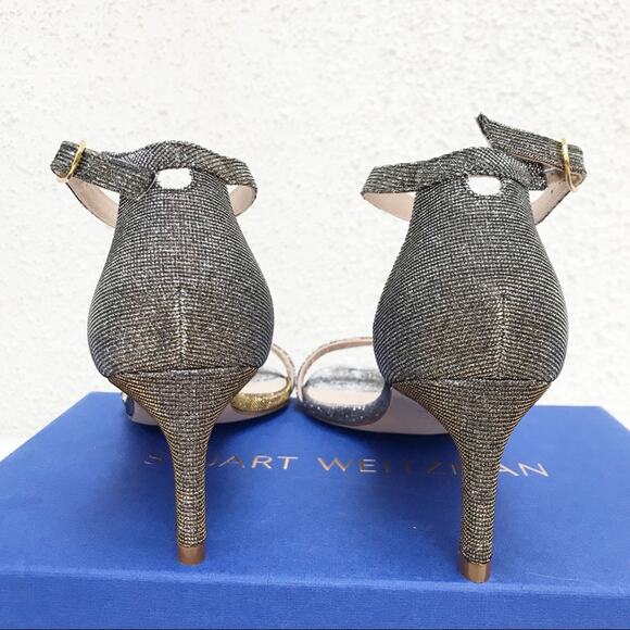 Stuart Weitzman Nu Naked Straight 60mm Sandal Nighttime Lame - Picture 5 of 9